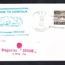 Italian Navy Ship Minesweeper ONTANO Norfolk VA 1955 Naval Cover