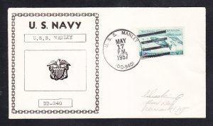 Destroyer USS MANLEY DD-940 Naval Cover