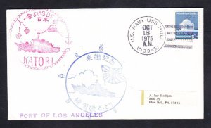 Japanese Navy Destroyer KATORI Los Angeles CA Visit 1975 Naval Cover