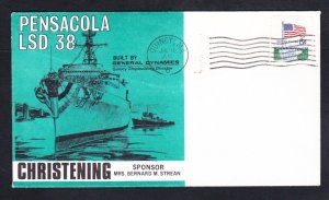 Amphibious Dock Landing Ship USS PENSACOLA LSD-38 LAUNCHING Naval Cover