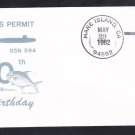 Submarine USS PERMIT SSN-594 Commissioning Anniversary Naval Cover