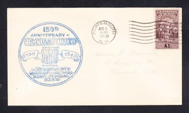 USCG US COAST GUARD 150th Anniversary Portsmouth NH 1940 Naval Cover