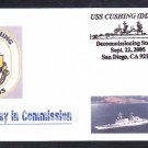 Destroyer USS CUSHING DD-985 DECOMMISSIONING Naval Cover