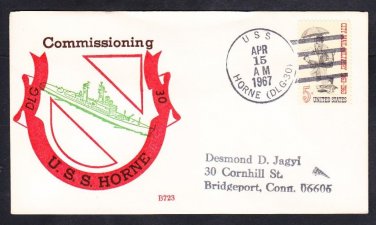 Guided Missile Destroyer USS HORNE DLG-30 COMMISSIONING BECK Naval Cover