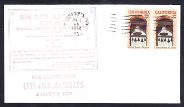 Nuclear Attack Submarine USS LOS ANGELES SSN-688 KEEL LAYING Naval Cover