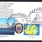 Cruiser USS HUE CITY CG-66 Fleet Week Staten Island NY Fancy Cancel Naval Cover