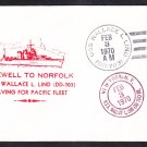 Destroyer USS WALLACE L. LIND DD-703 Leaving For Pacific Fleet Naval Cover