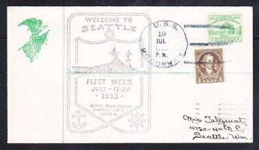 Destroyer USS McCORMICK DD-223 Fleet Week Seattle WA 1933 Naval Cover