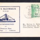 Destroyer USS MCCORMICK DD-223 DECOMMISSIONING 1938 Naval Cover