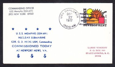 Nuclear Powered Attack Submarine USS MEMPHIS SSN-691 COMMISSIONING Naval Cover