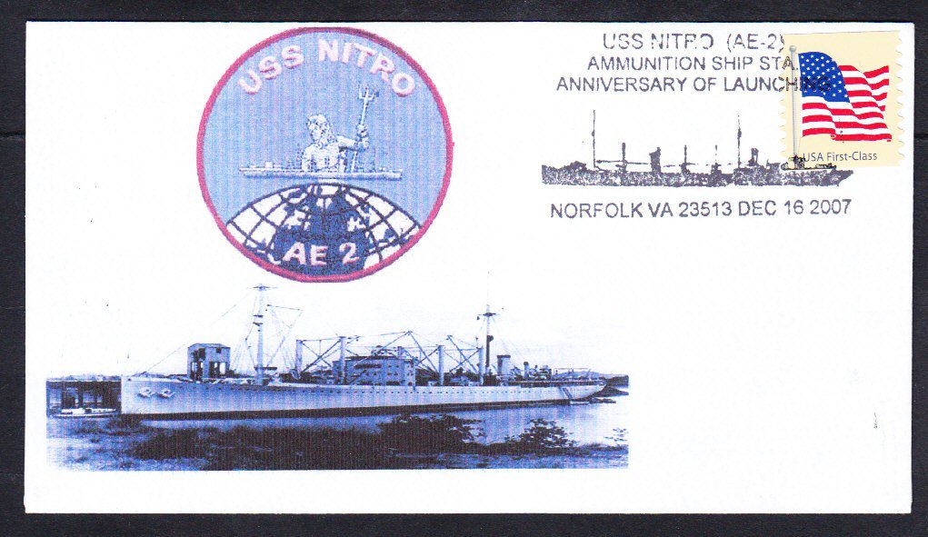 Ammunition Ship USS NITRO AE-2 Launch Anniversary Naval Cover