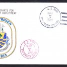 USS O'BRIEN DD-975 Persian Gulf Deployment Colored Insignia Naval Cover