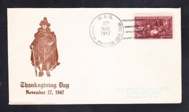 Destroyer USS HUGH PURVIS DD-709 Thanksgiving Day Naval Cover