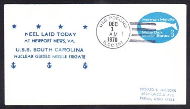 Nuclear Powered Cruiser USS SOUTH CAROLINA DLGN-37 KEEL LAYING Naval Cover