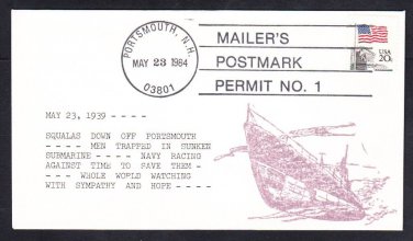 Submarine USS SQUALUS SS-192 45th Anniversary of Sinking Naval Cover