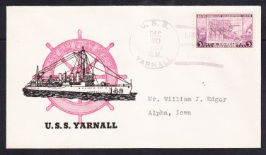 Destroyer USS TARNALL DD-143 DECOMMISSIONING 1936 Naval Cover