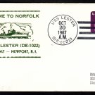 Destroyer Escort USS LESTER DE-1022 Visit to Norfolk, Virginia Naval Cover