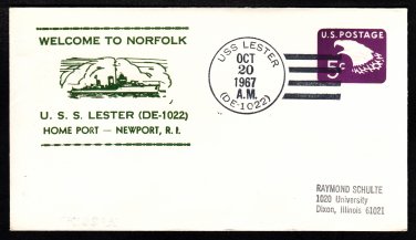 Destroyer Escort USS LESTER DE-1022 Visit to Norfolk, Virginia Naval Cover
