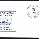 Destroyer Escort USS McCLOY DE-1038 Visit to Norfolk Virginia Naval Cover
