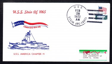 Destroyer Escort USS STEIN DE-1065 COMMISSIONING Naval Cover