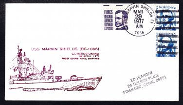 Fast Frigate USS MARVIN SHIELDS FF-1066 Ship's Cachet Naval Cover