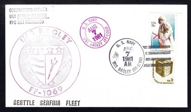 Fast Frigate USS BAGLEY FF-1069 Seattle's SEAFAIR FLEET Naval Cover