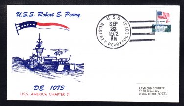 Destroyer Escort USS ROBERT E. PEARY DE-1073 COMMISSIONING Naval Cover
