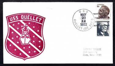 Destroyer Escort USS OUELLET DE-1077 Ship's Cachet Naval Cover