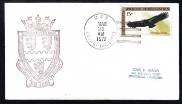 Destroyer Escort USS AYLWIN DE-1081 Ship's Cachet Naval Cover
