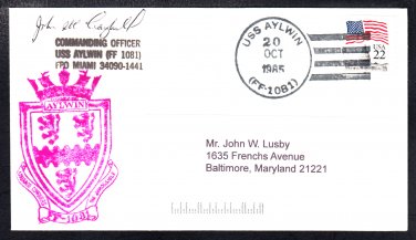 Fast Frigate USS AYLWIN FF-1081 Commanding Officer's Autograph Naval Cover