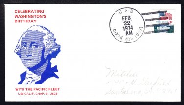 Destroyer Escort USS COOK DE-1083 WASHINGTON'S BIRTHDAY Naval Cover