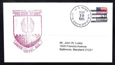 Fast Frigate USS COOK FF-1083 Ship's Cachet Naval Cover