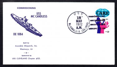 Destroyer Escort USS McCANDLESS DE-1084 COMMISSIONING Naval Cover