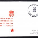 Destroyer Escort USS McCANDLESS DE-1084 Home Port of Norfolk Virginia Naval Cover