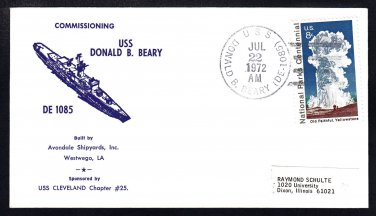 Destroyer Escort USS DONALD B. BEARY DE-1085 COMMISSIONING Naval Cover