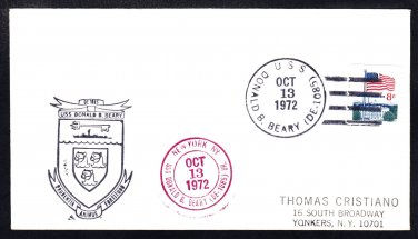 Destroyer Escort USS DONALD B. BEARY DE-1085 Ship's Cachet Naval Cover