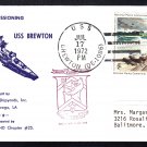 Destroyer Escort USS BREWTON DE-1086 COMMISSIONING Naval Cover