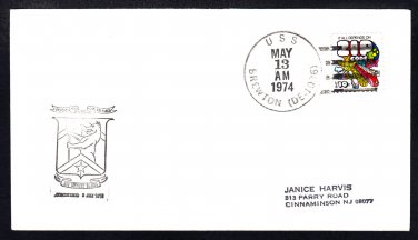Destroyer Escort USS BREWTON DE-1086 Ship's Cachet Naval Cover