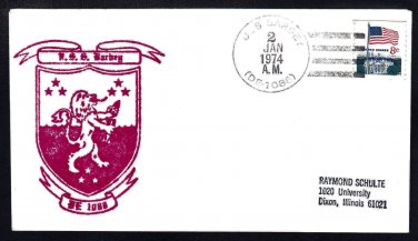 Destroyer Escort USS BARBEY DE-1088 Ship's Cachet Naval Cover