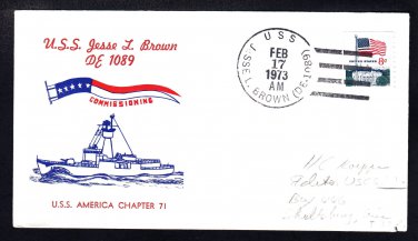 Destroyer Escort USS JESSE L. BROWN DE-1089 COMMISSIONING Naval Cover