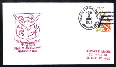 Fast Frigate USS JESSE L. BROWN FF-1089 Ship's Cachet Naval Cover
