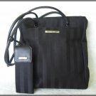 Nine West  Purse Black Striped Fabric Tote Handbag - Looks Unused - FREE Shipping