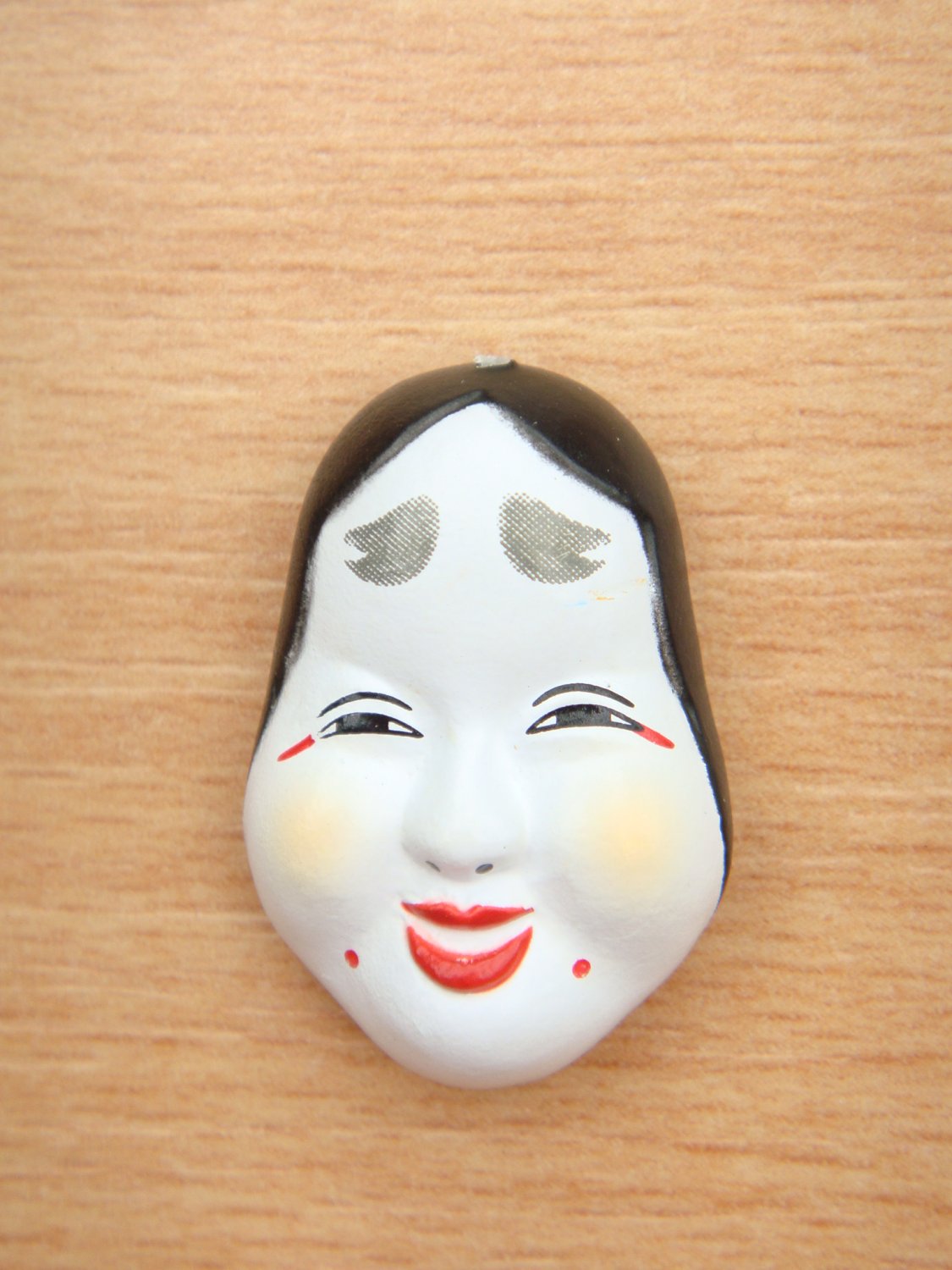 Japanese Mini Noh Otafuku Mask Kabuki Kagura Traditional Okame Mask Model Figure