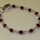 18 Months: Red & White Swarovski Crystals Baby Bracelet
