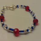 6-12 Months: Red White and Blue Crystal Bracelet