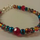 6-12 Months: Metallic Blue Glass & Crystal Baby or Toddler Bracelet
