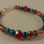 5 Years: Metallic Blue Glass & Crystal Bracelet