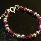 6-12 Months: Fuschia Czech Glass Baby & Toddler Bracelet