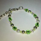 24 Months: Green Beads & Swarovski Crystals Baby Bracelet