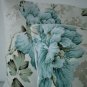 Two Vintage Floral Cream and Light Blue Pillow Covers
